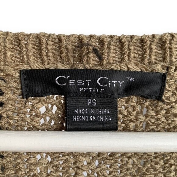 Vintage Cardigan Knit y2k Ruffle Hem Neutral Sweater - Picture 11 of 14